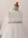 Princess Flower Girl Dress Ball Gown,First Communion Dress with Sleeves,FD00051
