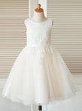 Princess Flower Girl Dresses,A-line Flower Girl Dress,Tea Length Flower Girl Dress,FD00034