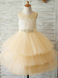 Princess Flower Girl Dresses,Ball Gown Flower Girl Dress,Tulle Ruffled Flower Girl Dress,FD00036