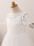 Princess Flower Girl Dresses,First Communion Dress,Full Length Flower Girl Dress,FD00043