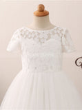 Princess Flower Girl Dresses,First Communion Dress,Full Length Flower Girl Dress,FD00043