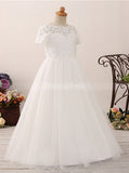 Princess Flower Girl Dresses,First Communion Dress,Full Length Flower Girl Dress,FD00043
