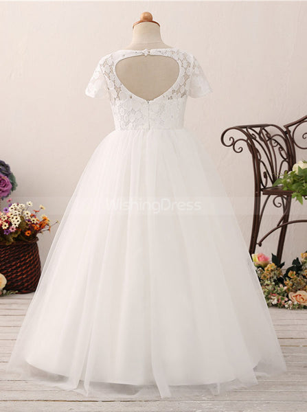 Princess Flower Girl Dresses,First Communion Dress,Full Length Flower Girl Dress,FD00043