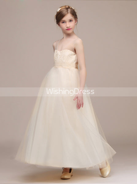 Princess Junior Bridesmaid Dress,Tulle Long Flower Girl Dress,JB00021