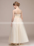 Princess Junior Bridesmaid Dress,Tulle Long Flower Girl Dress,JB00021