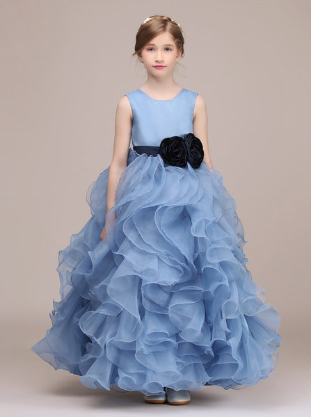 Princess Junior Bridesmaid Dresses,Ruffled Girl Dress,Ball Gown Flower Girl Dress,JB00013