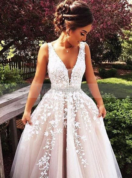 Princess Tulle Prom Dress with Floral Appliques,Girls Graduation Dress,Formal Evening Dress PD00138