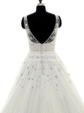 Princess Wedding Dress,Beaded Wedding Gown,Ivory Wedding Dresses,Elegant Wedding Gown,WD00045