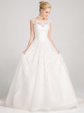 Princess Wedding Dress,Floral Wedding Dress,Tulle Bridal Gown,Charming Wedding Gown,WD00012