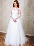 Princess Wedding Dress,Wedding Dresses with Sleeves,Tulle Bridal Dresses,WD00097