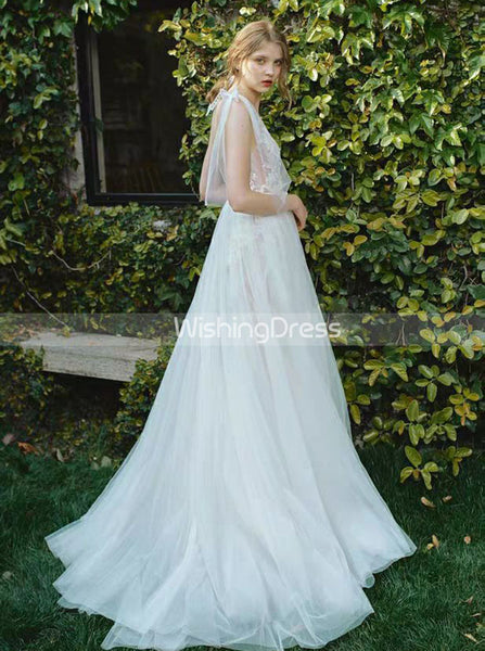 Princess Wedding Dress with Straps,Garden Bridal Dress,WD00460