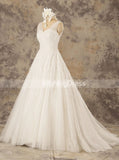 Princess Wedding Dress with V-neck,Lace A-line Wedding Dress,WD00581