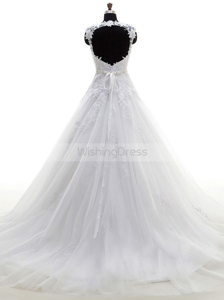Princess Wedding Dresses,Backless Wedding Dress,White Bridal Dress,Modern Bridal Dress,WD00269