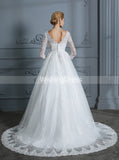 Princess Wedding Dresses,Ball Gown Wedding Dress with Sleeves,Classic Wedding Gown,WD00296