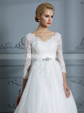 Princess Wedding Dresses,Ball Gown Wedding Dress with Sleeves,Classic Wedding Gown,WD00296