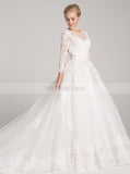 Princess Wedding Dresses,Long Sleeves Wedding Gown,Lace Wedding Gown,Romantic Wedding Gown,WD00013