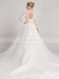 Princess Wedding Dresses,Long Sleeves Wedding Gown,Lace Wedding Gown,Romantic Wedding Gown,WD00013