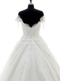 Princess Wedding Dresses,Off Shoulder Wedding Dress,Short Sleeves Wedding Gown,WD00105