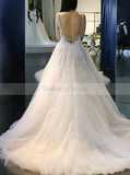 Princess Wedding Dresses,Open Back Wedding Dress,A-line Wedding Dress,Romantic Bridal Dress,WD00216