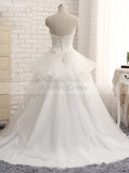 Princess Wedding Dresses,Ruffled Wedding Dress,Strapless Wedding Dress,WD00096