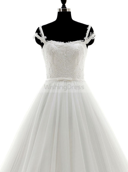 Princess Wedding Dresses,Simple Wedding Dress,Strappy Wedding Dress,A-line Wedding Dress,WD00212