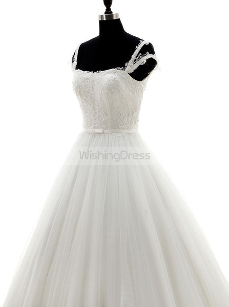 Princess Wedding Dresses,Simple Wedding Dress,Strappy Wedding Dress,A-line Wedding Dress,WD00212