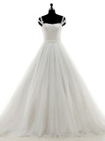 Princess Wedding Dresses,Simple Wedding Dress,Strappy Wedding Dress,A-line Wedding Dress,WD00212