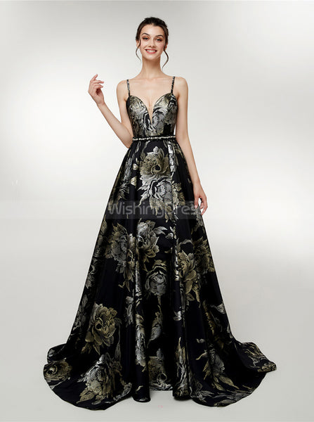 Printed Prom Dress with Straps,Fashion Prom Dress for Teens,PD00385