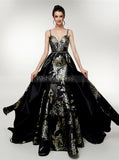Printed Prom Dress with Straps,Fashion Prom Dress for Teens,PD00385