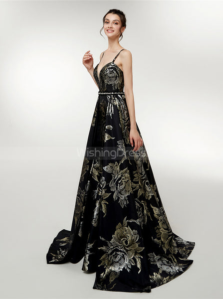 Printed Prom Dress with Straps,Fashion Prom Dress for Teens,PD00385