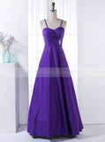 Purple A line Bridesmaid Dress,Satin Bridesmaid Dress,Floor Length Bridesmaid Dress,BD00161