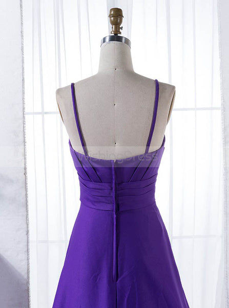 Purple A line Bridesmaid Dress,Satin Bridesmaid Dress,Floor Length Bridesmaid Dress,BD00161