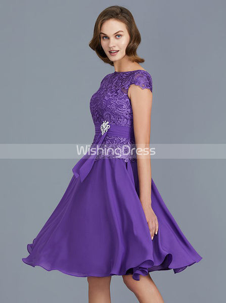 Purple Mother of the Bride Dresses,Short Mother of the Bride Dress wit ...