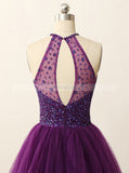 Purple Sweet 16 Dresses,Beaded Sweet 16 Dress,Tulle Sweet 16 Dress,SW00022