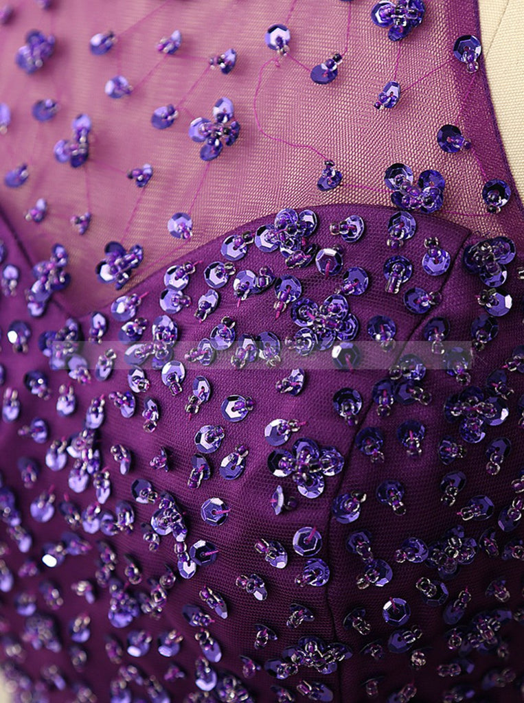 Purple Sweet 16 Dresses,Beaded Sweet 16 Dress,Tulle Sweet 16 Dress,SW0