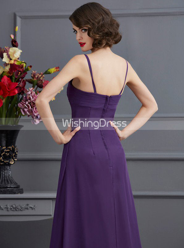 Purple Tea Length Mother of the Bride Dresses,Chiffon Mother of the Br Purple Tea Length Mother of the Bride Dresses,Chiffon Mother of the Br