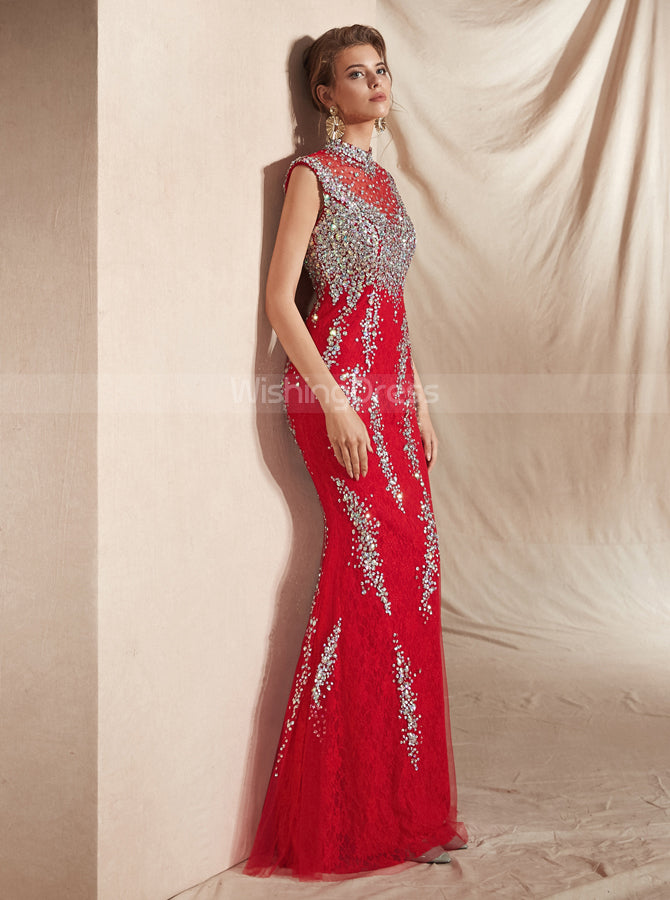 Red Fitted Evening Dresses,Sparkly Prom Dress,PD00412, US18W / Black Red Fitted Evening Dresses,Sparkly Prom Dress,PD00412, US18W / Black