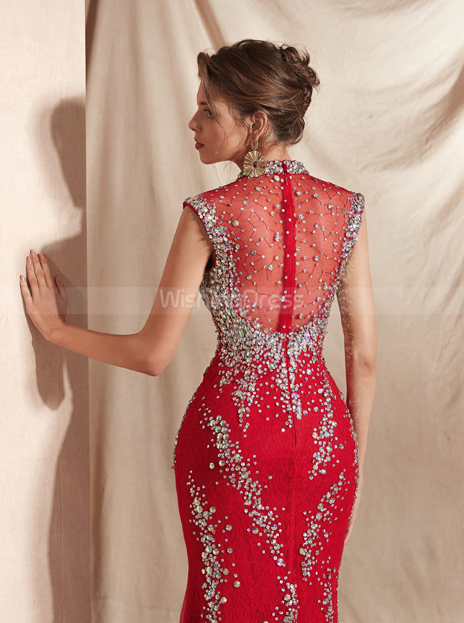 Red Fitted Evening Dresses,Sparkly Prom Dress,PD00412 - Wishingdress Red Fitted Evening Dresses,Sparkly Prom Dress,PD00412 - Wishingdress