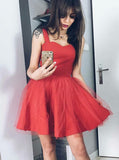 Red Homecoming Dress,Sweet 16 Dress with Straps,Short Homecoming Dress,HC00093