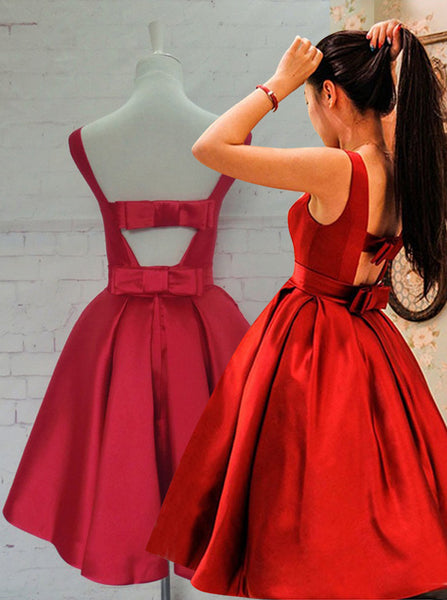 Red Homecoming Dresses,A-line Homecoming Dress,Knee Length Homecoming Dress,HC00147