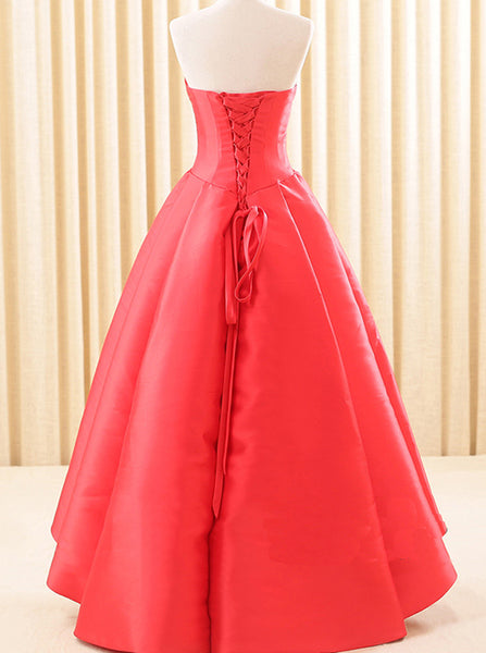 Red Homecoming Dresses,High Low Homecoming Dress,Satin Homecoming Dress,HC00191