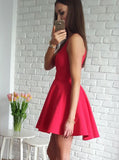 Red Homecoming Dresses,Short Homecoming Dress,Simple Cocktail Dress,HC00004