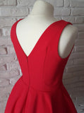 Red Homecoming Dresses,Short Homecoming Dress,Simple Cocktail Dress,HC00004