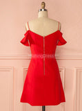 Red Homecoming Dresses,Straps Homecoming Dress,Simple Homecoming Dress,HC00162