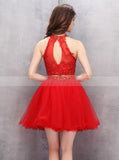 Red Homecoming Dresses,Two Piece Homecoming Dress,Freshman Homecoming Dress,HC00063