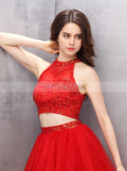 Red Homecoming Dresses,Two Piece Homecoming Dress,Freshman Homecoming Dress,HC00063