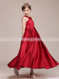 Red Junior Bridesmaid Dresses,Long Junior Bridesmaid Dress,JB00015