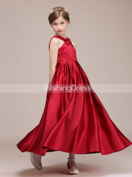 Red Junior Bridesmaid Dresses,Long Junior Bridesmaid Dress,JB00015