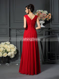Red Mother of the Bride Dresses,Chiffon Mother Dress,Mother Dress with Ruffles,MD00029