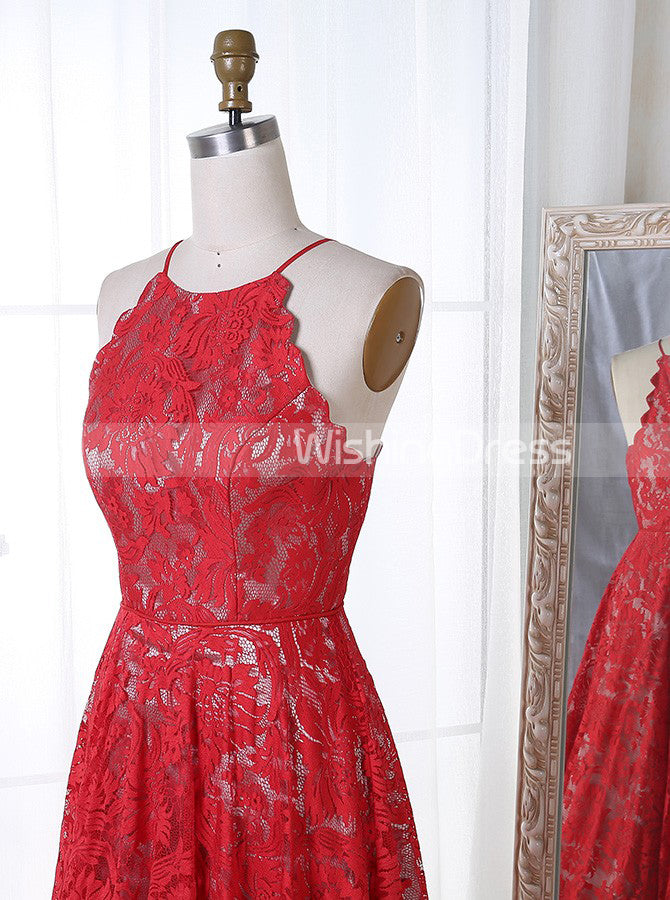 Red Prom Dress,Lace Prom Dress,Vintage Prom Dress,Floor Length Prom Dr - Wishingdress Red Prom Dress,Lace Prom Dress,Vintage Prom Dress,Floor Length Prom Dr - Wishingdress